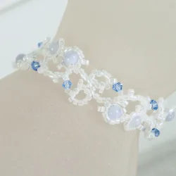 Bracelet M Gold filled 14K - Arabesque Chalcedony-White - Bracelet M Gold filled 14K - Gold filled 14K
